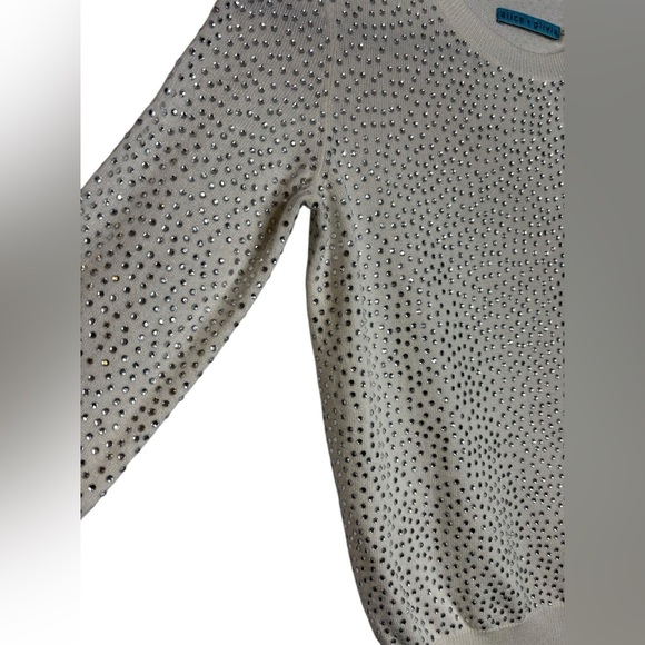 Alice + Oliva Rhinestone Cashmere Blend White/Cream Sweater Size Small - Picture 4 of 11